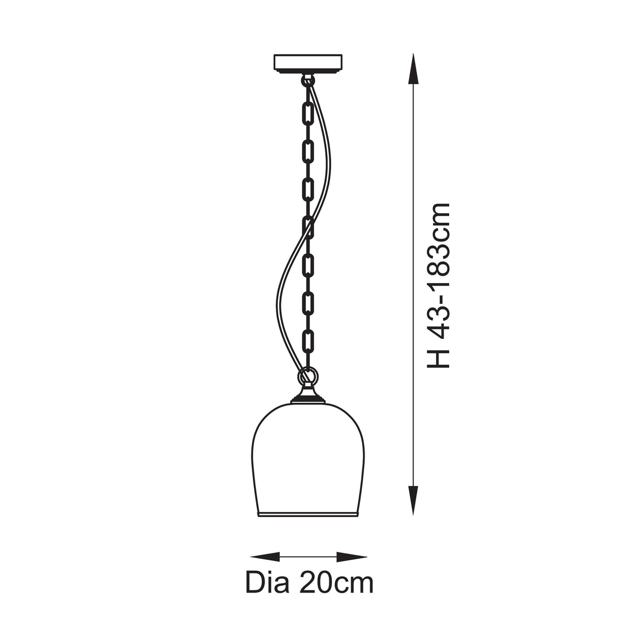 Endon Ashcroft Pendant Brushed aged brass plate & clear glass