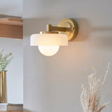 Endon Boss Wall Brushed aged brass plate with frosted & opal glass