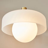 Endon Boss Wall Brushed aged brass plate with frosted & opal glass