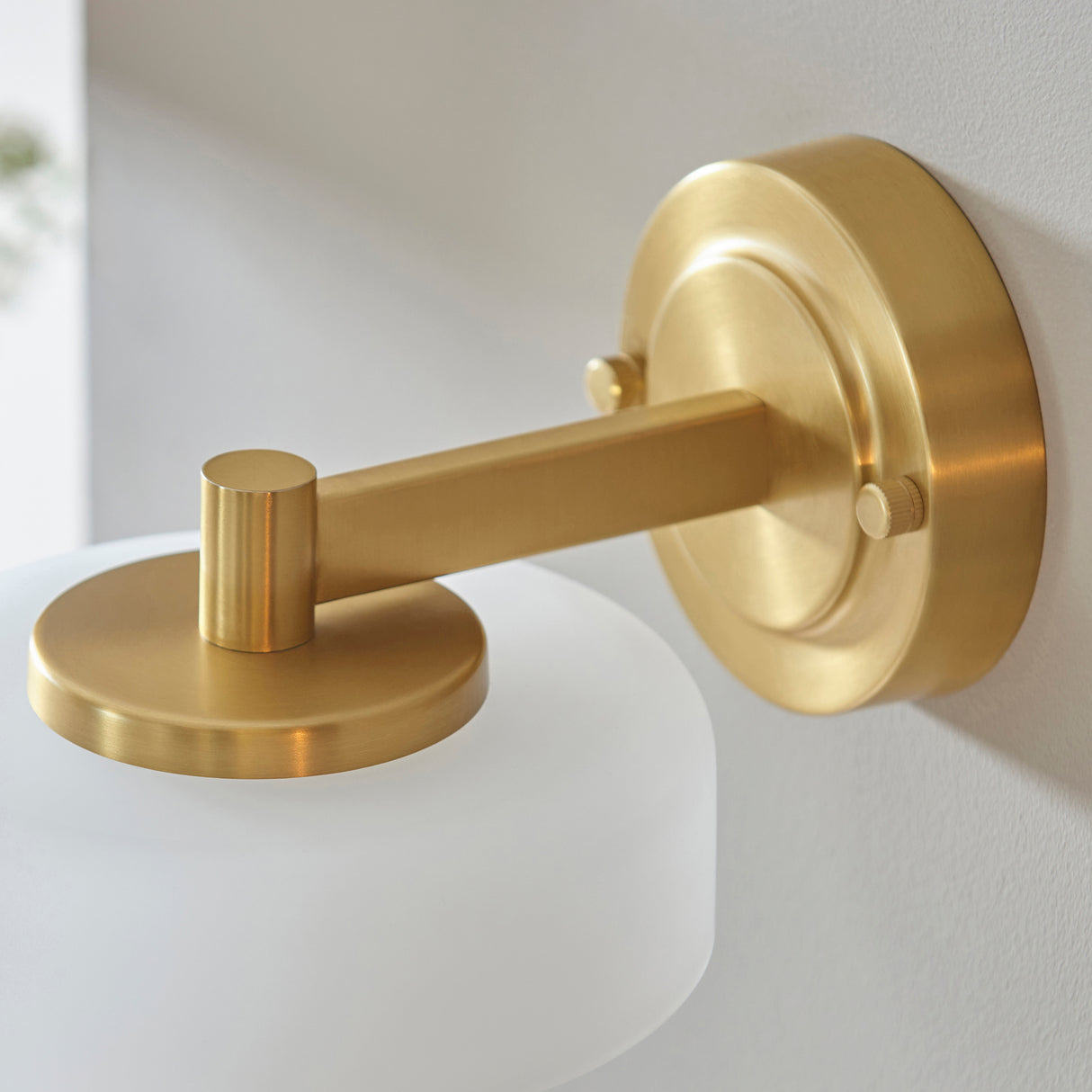 Endon Boss Wall Brushed aged brass plate with frosted & opal glass