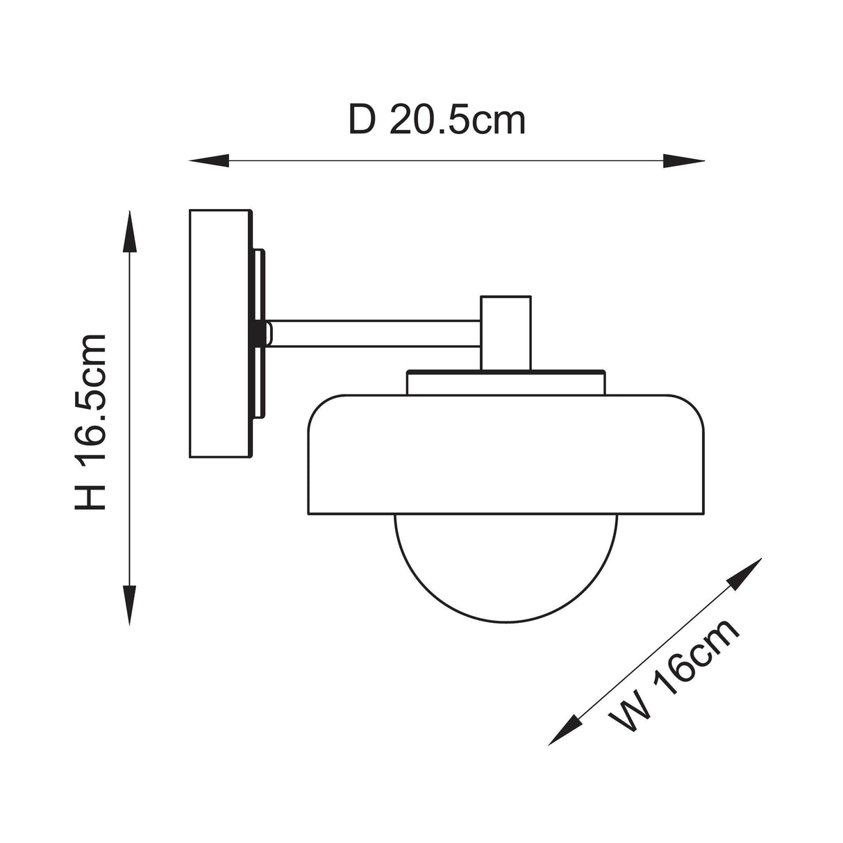 Endon Boss Wall Brushed aged brass plate with frosted & opal glass