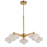 Endon Boss 5lt Pendant Brushed aged brass plate with frosted & opal glass