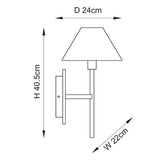 Endon Faro Wall  Natural Travertine & vintage brass with natural linen