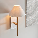 Endon Faro Wall White volakas marble & vintage brass with natural linen
