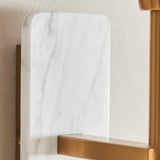 Endon Faro Wall White volakas marble & vintage brass with natural linen