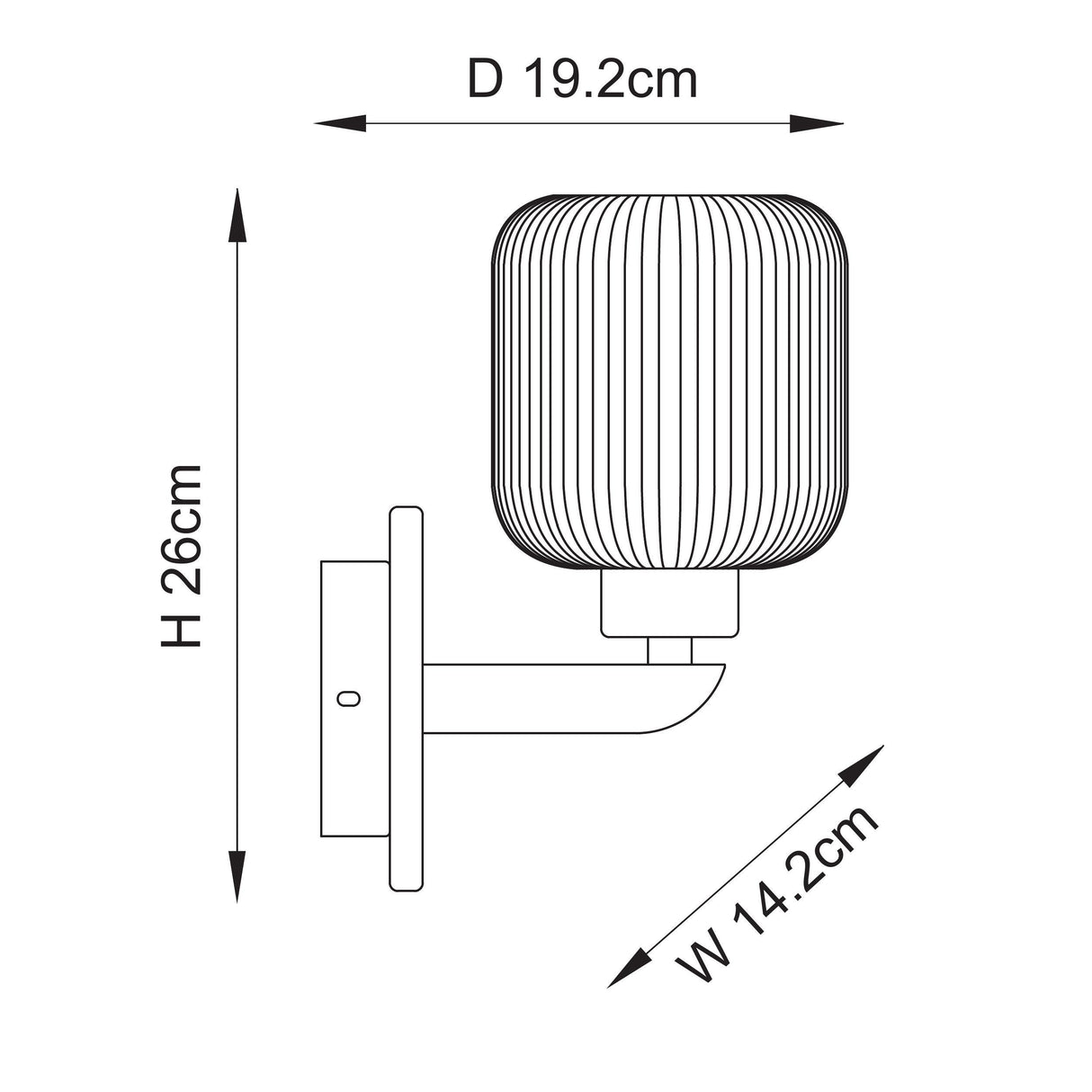 Endon Travi Ribbed Wall White volakas marble, vintage brass & clear ribbed glass