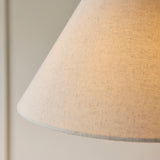 Endon Wallbridge Floor Brushed aged brass plate, white marble & natural faux linen