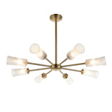 Endon Avelyn 8lt Pendant Antique brass plate & clear ribbed glass