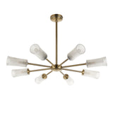 Endon Avelyn 8lt Pendant Antique brass plate & clear ribbed glass