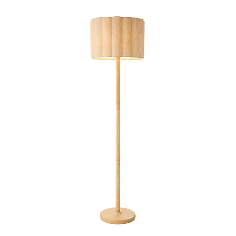 Endon Olson Floor Oak stained wood & natural fabric