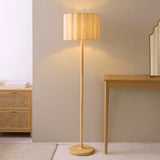 Endon Olson Floor Oak stained wood & natural fabric