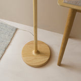 Endon Olson Floor Oak stained wood & natural fabric