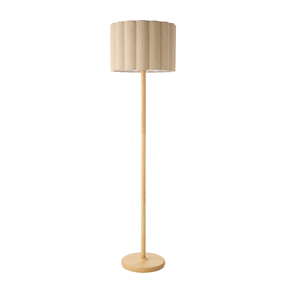 Endon Olson Floor Oak stained wood & natural fabric
