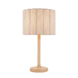 Endon Olson Table Oak stained wood & natural fabric