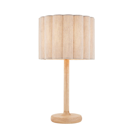 Endon Olson Table Oak stained wood & natural fabric