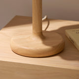 Endon Olson Table Oak stained wood & natural fabric