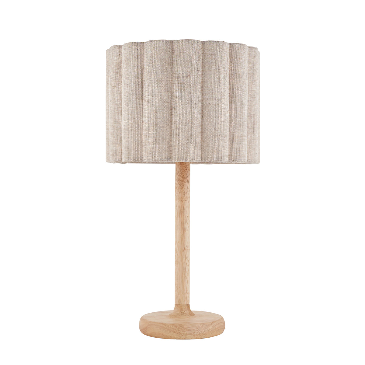 Endon Olson Table Oak stained wood & natural fabric