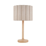 Endon Olson Table Oak stained wood & natural fabric