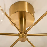 Endon Oslo 6lt Semi Flush Brushed aged brass plate & clear glass