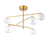 Endon Oslo 6lt Pendant Brushed aged brass plate & clear glass