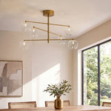 Endon Oslo 6lt Pendant Brushed aged brass plate & clear glass