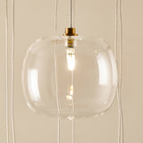 Endon Oslo 12lt Cascade Pendant Brushed aged brass plate & clear glass