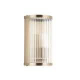 Endon Ridgeton IP44 Wall Antique brass plate & clear ribbed glass