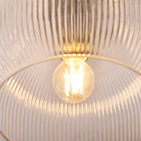 Endon Harborne Flush Antique brass plate & clear ribbed glass