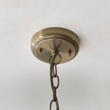 Endon Harborne Pendant Antique brass plate & clear ribbed glass