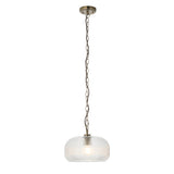 Endon Harborne Pendant Antique brass plate & clear ribbed glass