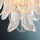 Endon Autumn 4lt Pendant Brushed aged brass plate & clear textured glass