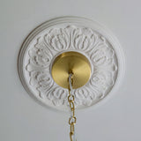 Endon Autumn 4lt Pendant Brushed aged brass plate & clear textured glass