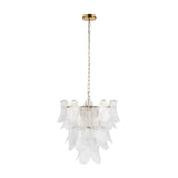Endon Autumn 4lt Pendant Brushed aged brass plate & clear textured glass