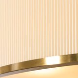 Endon Lexi 5lt Pendant Ivory fabric, brushed aged brass & frosted glass