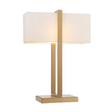 Endon Seattle Table Brushed aged brass plate & ivory cotton mix