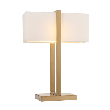 Endon Seattle Table Brushed aged brass plate & ivory cotton mix