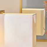 Endon Seattle Table Brushed aged brass plate & ivory cotton mix