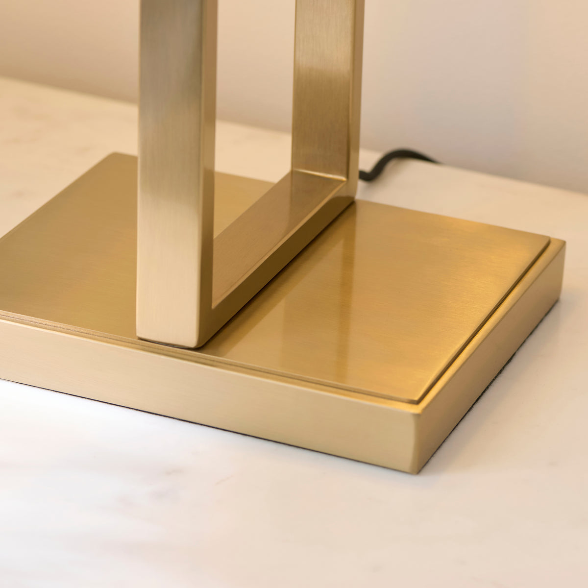 Endon Seattle Table Brushed aged brass plate & ivory cotton mix