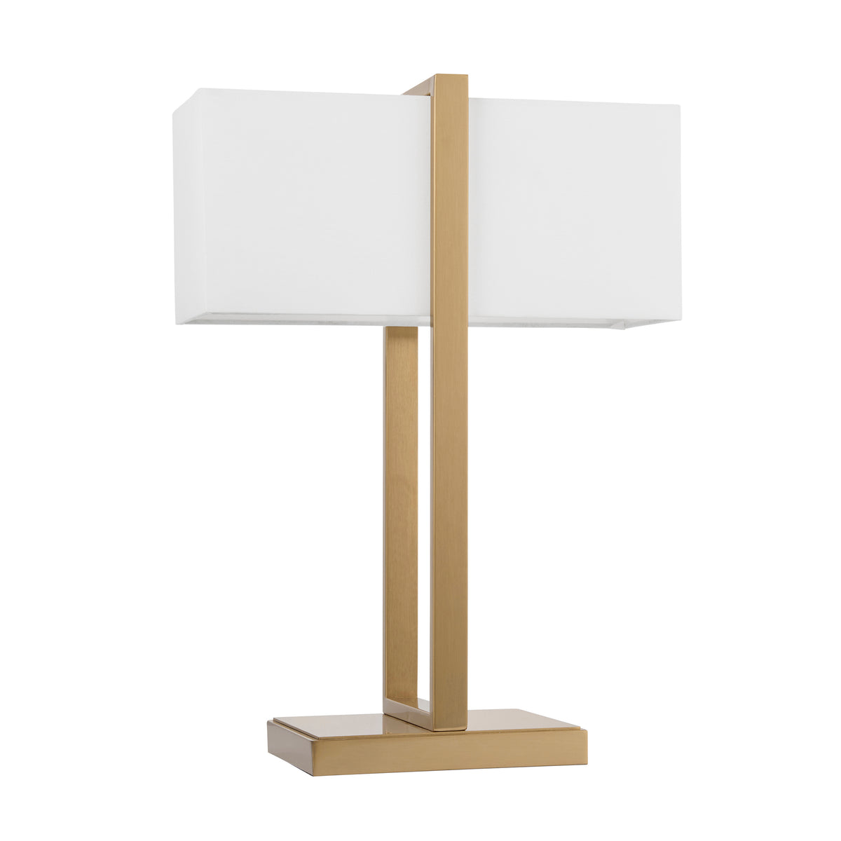 Endon Seattle Table Brushed aged brass plate & ivory cotton mix