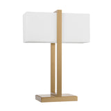 Endon Seattle Table Brushed aged brass plate & ivory cotton mix