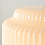 Endon Evora Pendant Brushed aged brass plate & opal ribbed glass