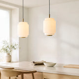 Endon Evora Slim Pendant Brushed aged brass plate & opal ribbed glass