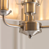 Endon Highclere 3lt Flush Brushed chrome plate & natural fabric