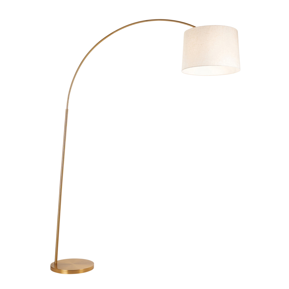 Endon Carlson XL Floor Warm brass plate & natural fabric