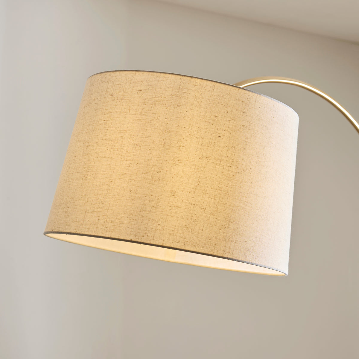 Endon Carlson XL Floor Warm brass plate & natural fabric