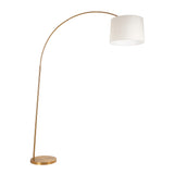 Endon Carlson XL Floor Warm brass plate & natural fabric