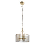 Endon Antalya 3lt Pendant Antique solid brass with clear glass