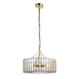 Endon Antalya 5lt Pendant Antique solid brass with clear glass