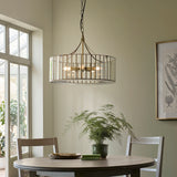 Endon Antalya 5lt Pendant Antique solid brass with clear glass