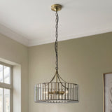 Endon Antalya 5lt Pendant Antique solid brass with clear glass